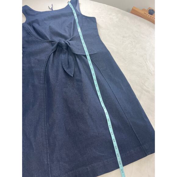 Anthropologie Holding Horses Clara Denim Tie Knot Sleeveless Dress 6 / Small - Picture 9 of 9